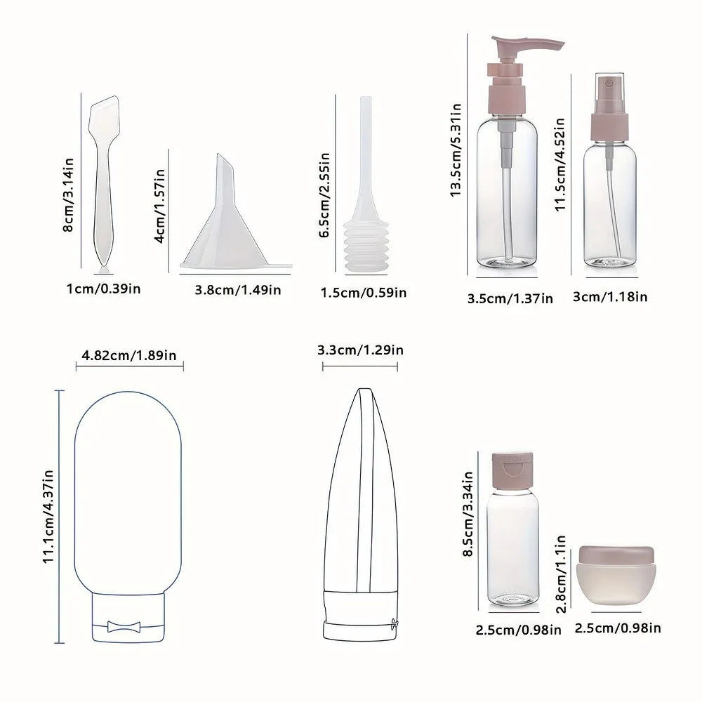 Travel toiletries container set